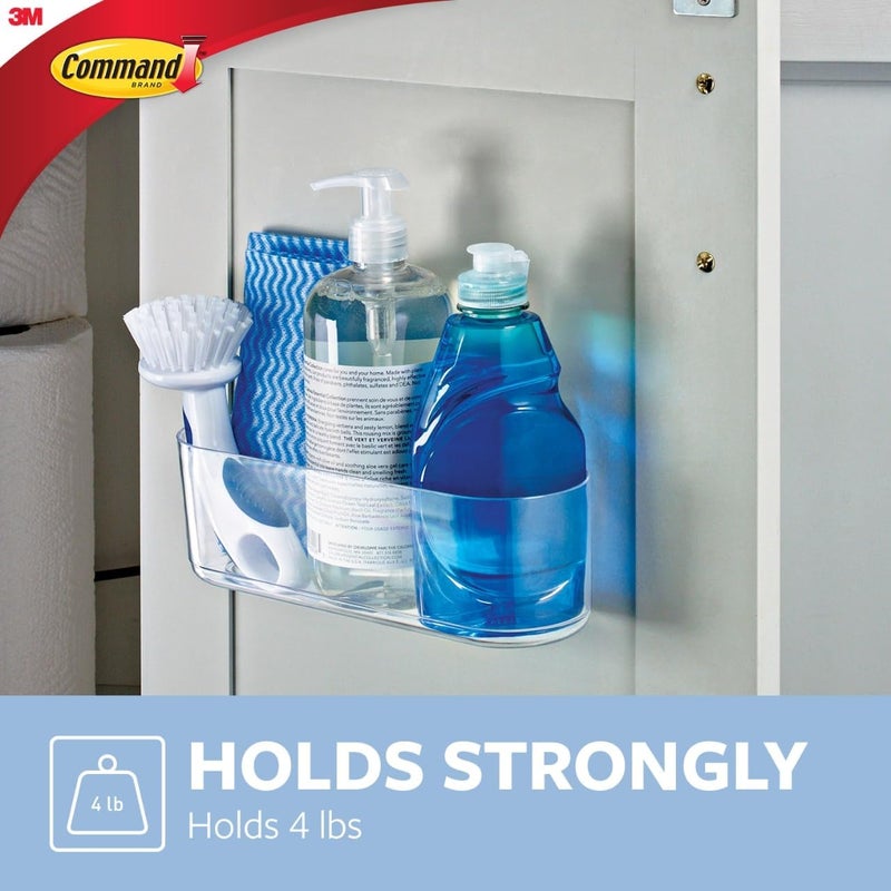 Command Large Caddy, Clear, with 4 Clear Indoor Strips, Organize Damage-Free - Image 3
